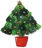 Christmas tree made from hand prints